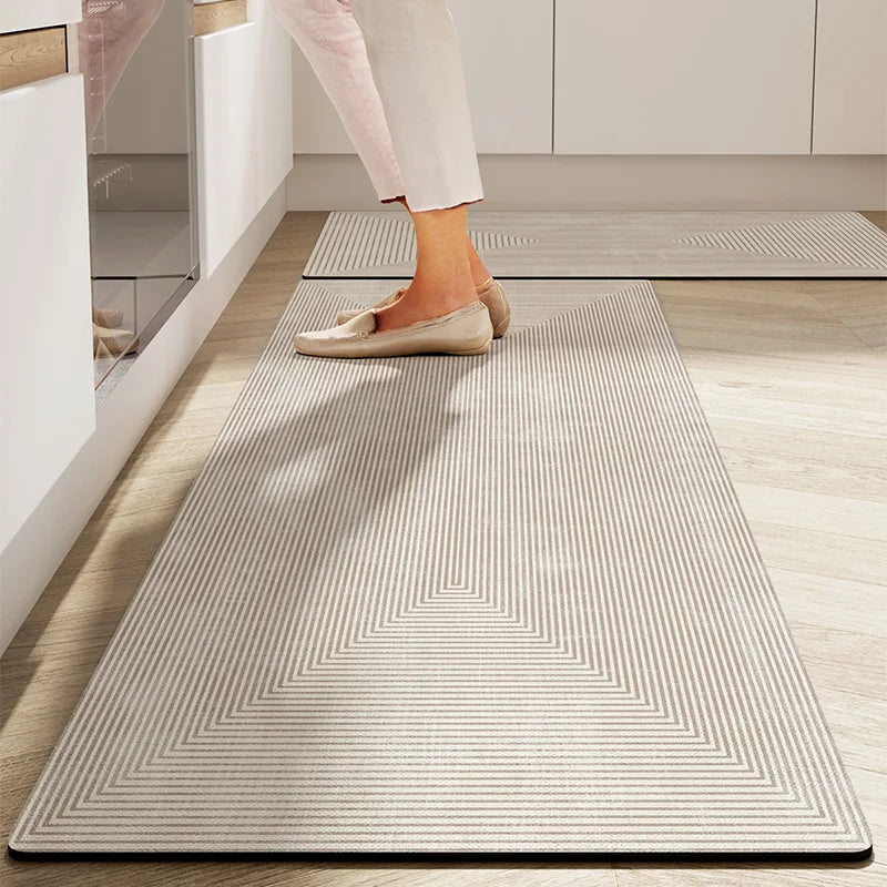 Japanese Style Crystal Velvet Kitchen Mat – Anti-Slip Area Rug