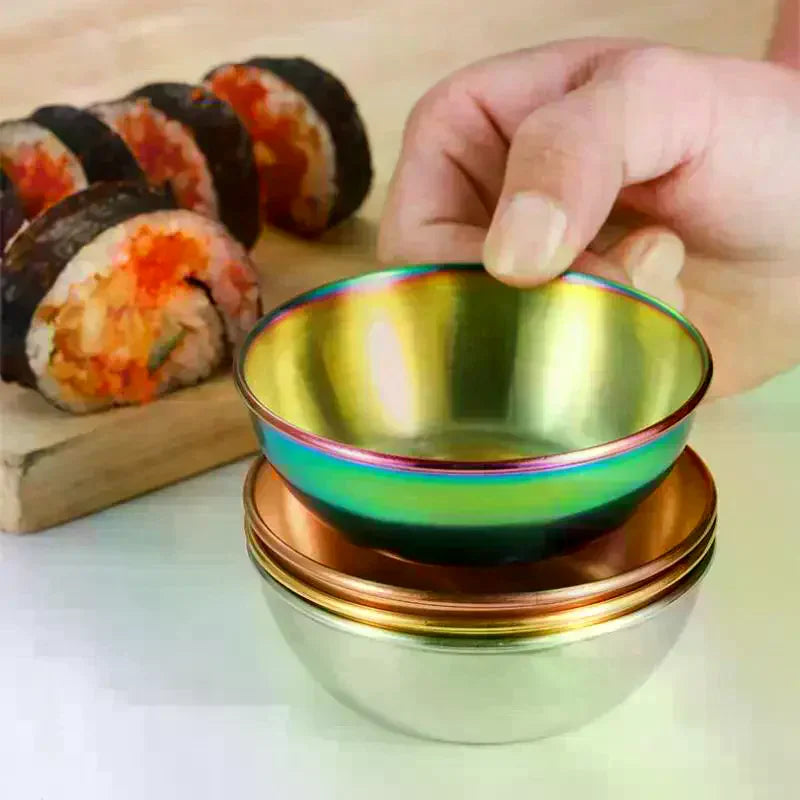 Stainless Steel Golden Sauce Dish | Condiment Serving Plate