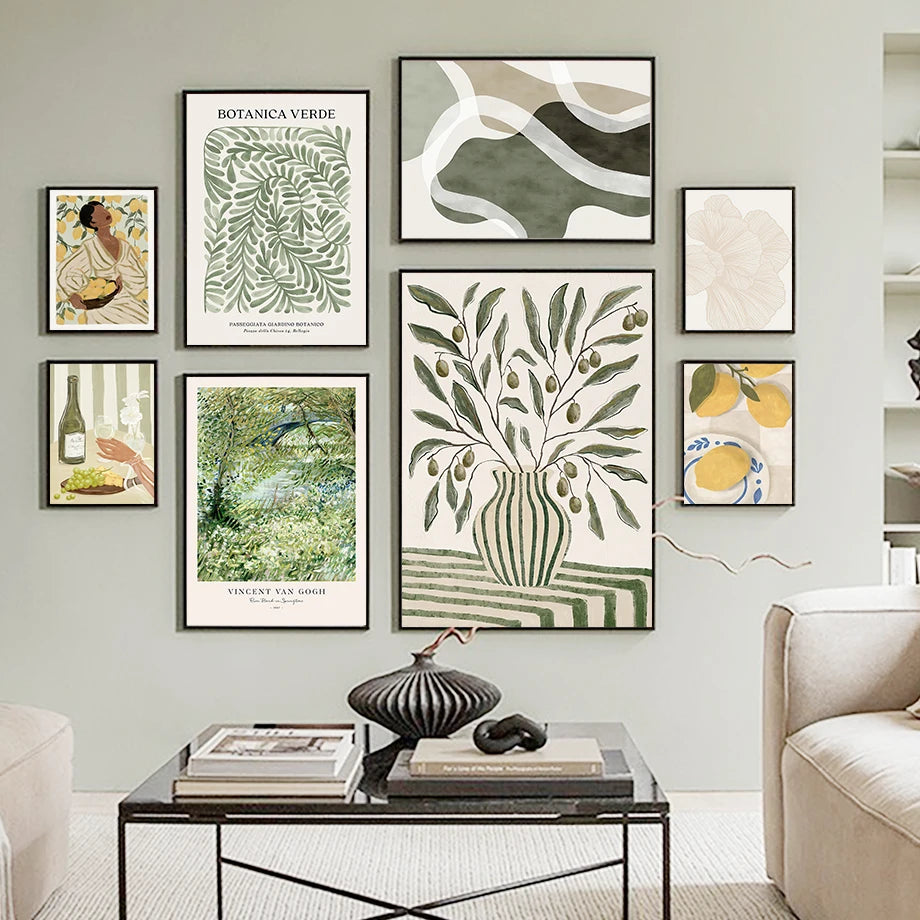 Scandinavian Boho Abstract Canvas Wall Art Print | HD Unframed