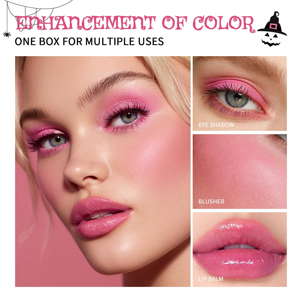 Lakerain Black Cream Blush Color Changeable Body Temperature-Responsive Formula Silky Touch Easy to Spread Facial Lips Eyes Peaceful Pleasures Health and Wellness