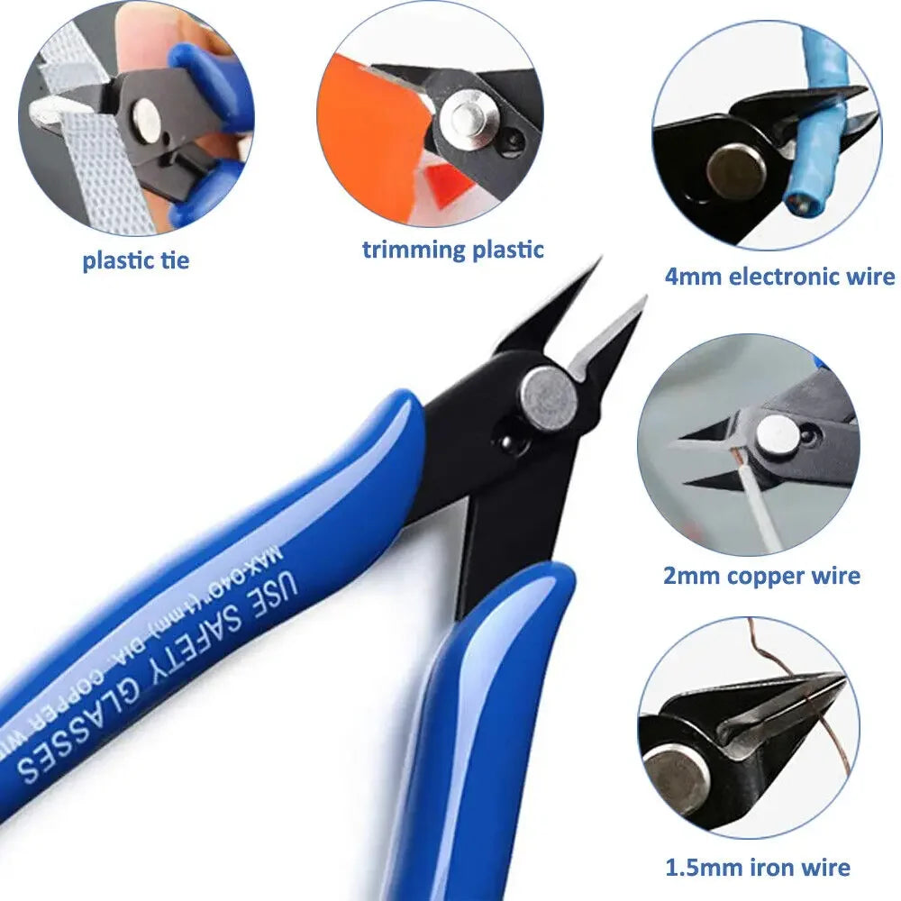 130mm Side Cutting Pliers Tools Electrical Wire Cable Cutters Side Snips Flush Tools Cutting Wire Wire Stripper Crimping Tool Peaceful Pleasures Health and Wellness