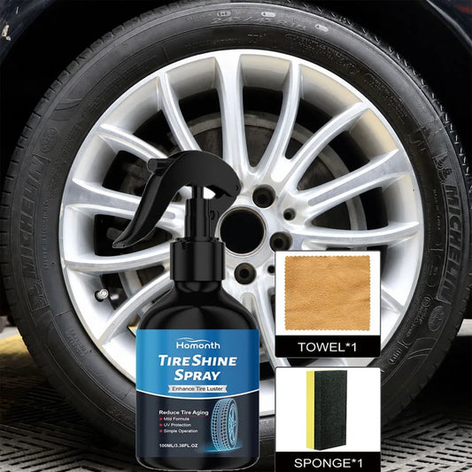 100ml Tire gloss spray Shine Spray Automotive Clear Coat Tire Dressing Liquid Restore Tire Enhance Tire Luster Peaceful Pleasures Health and Wellness 100ml