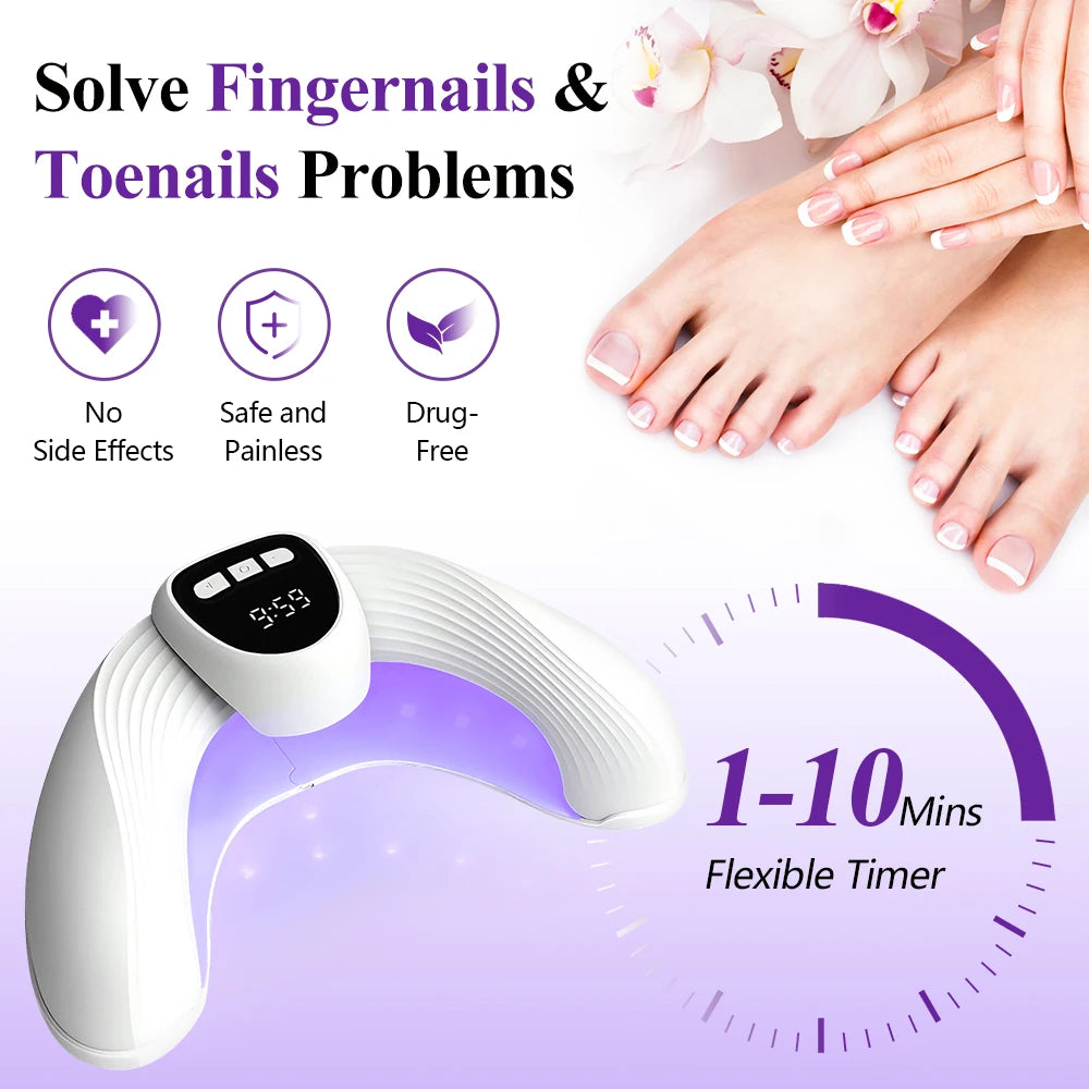 Nail Fungus Laser Device Dual Physical Light Onychomycosis Treatment Anti Fungus Infection Paronychia Nail Repair Home Use Peaceful Pleasures Health and Wellness