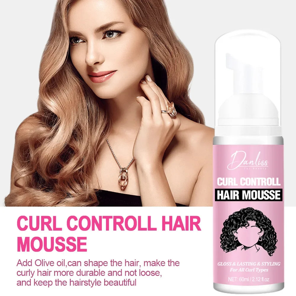 1/2PCS Curl Defining Mousse, Anti-Frizz Bouncy Cream Hair Curling Cream Mousse Hydrate Defined Curl Enhancer hair Styling Creamy Peaceful Pleasures Health and Wellness