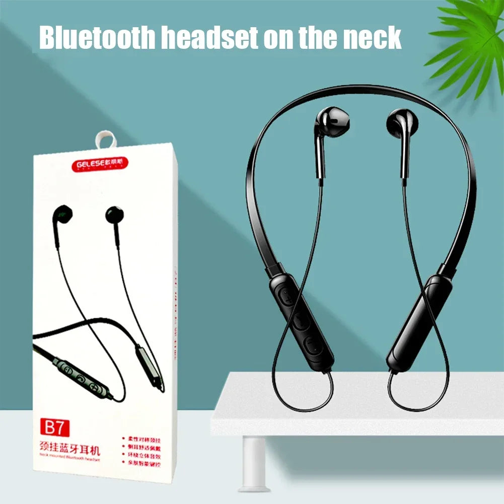 B7 Neckband Bluetooth 5.1 Earbuds – Sweatproof Wireless Headset