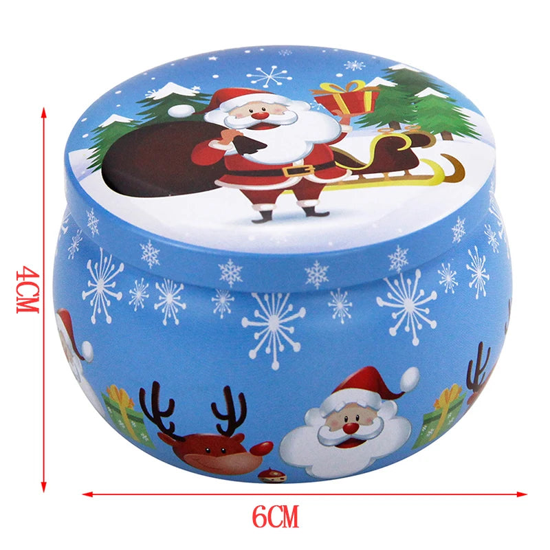 Christmas Scented Candle Tin Jar | Portable Soy Wax Gift