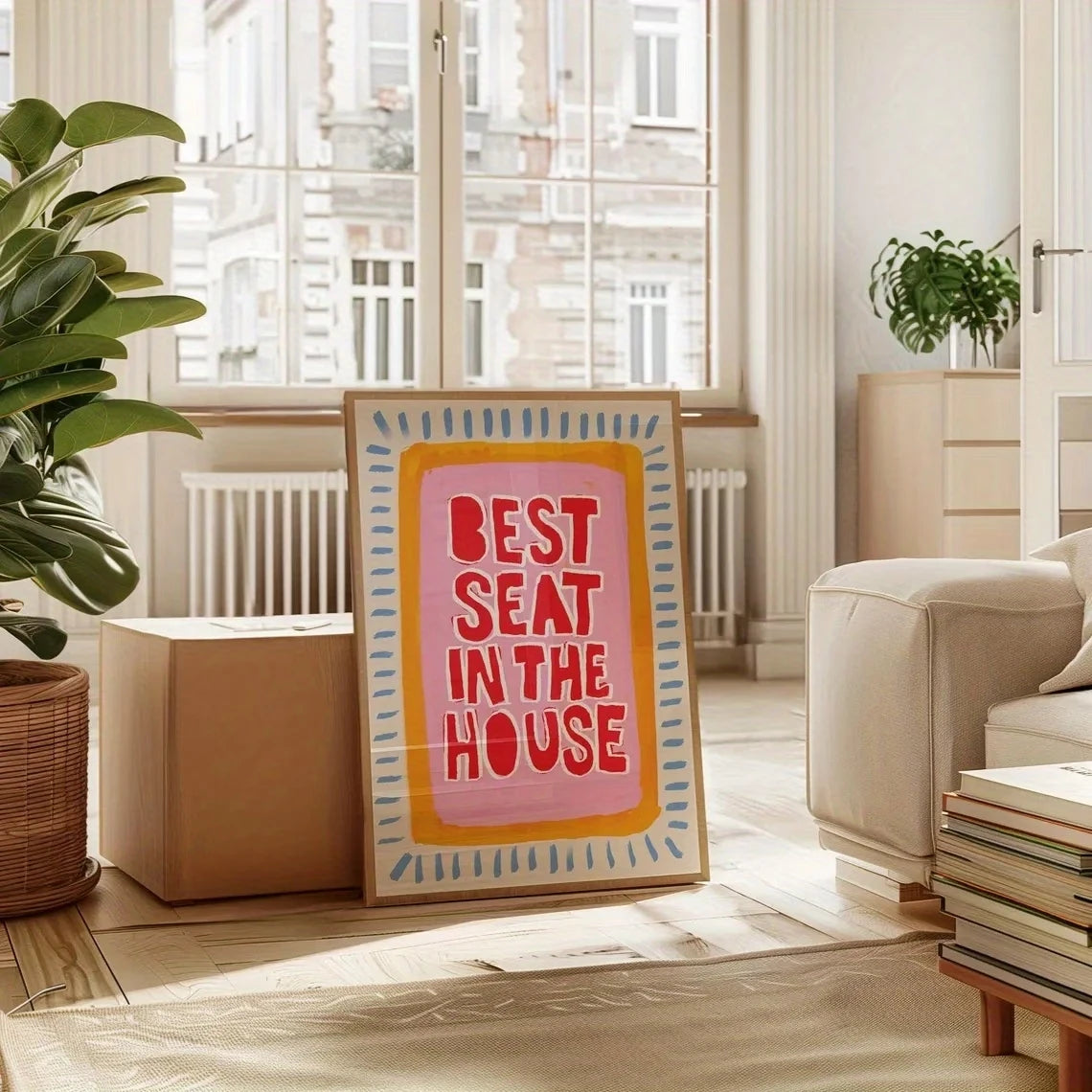 "Best Seat In The House" Retro Quote Canvas Wall Art Print