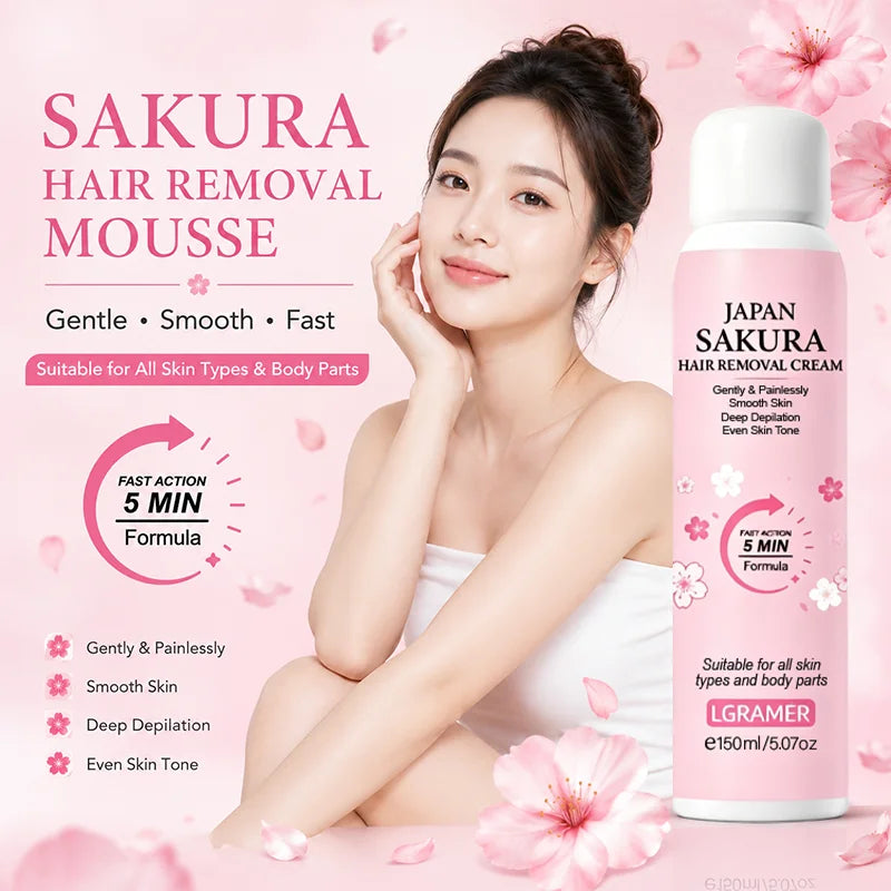 LGRAMER Sakura Hair Removal Cream Women – 150ml Painless