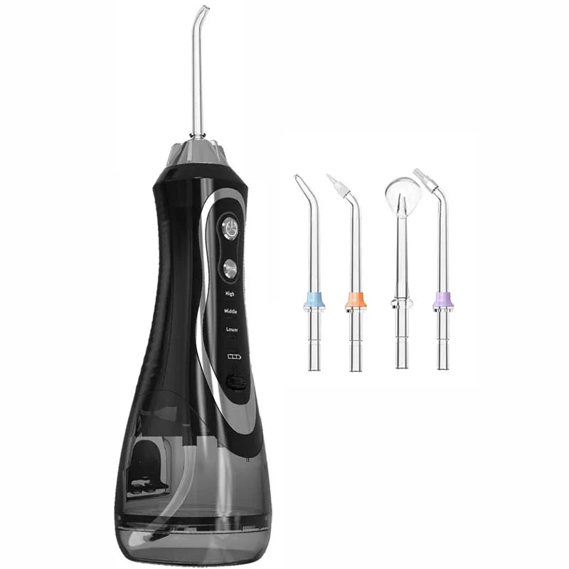 Household Ipx7 300ml Floss Usb Home Powerful Travel Teeth Cleaner Cordless Electric Portable Oral Irrigator Dental Water Flosser Peaceful Pleasures Health and Wellness black