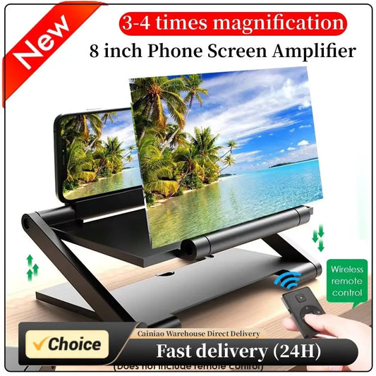 Foldable 8-inch Curved HD Phone Screen Amplifier 3-4x Magnification Anti-Slip Hands-Free Holder Fit 4.0-6.0 Inch Mobile Phones Peaceful Pleasures Health and Wellness