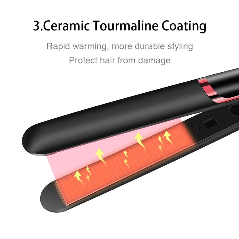 4 Temperature Ceramic Hair Straightener Flat Iron With 140 To 200 ℃ Adjustable Heat Settings For Different Hair Types Styling Peaceful Pleasures Health and Wellness