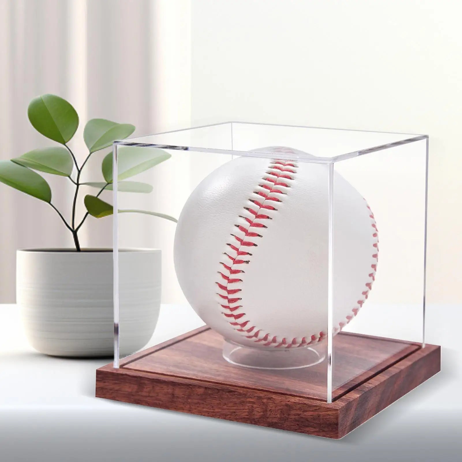 Clear Acrylic Baseball Display Case | Dustproof Countertop Box Collectible Display Case Peaceful Pleasures Health and Wellness