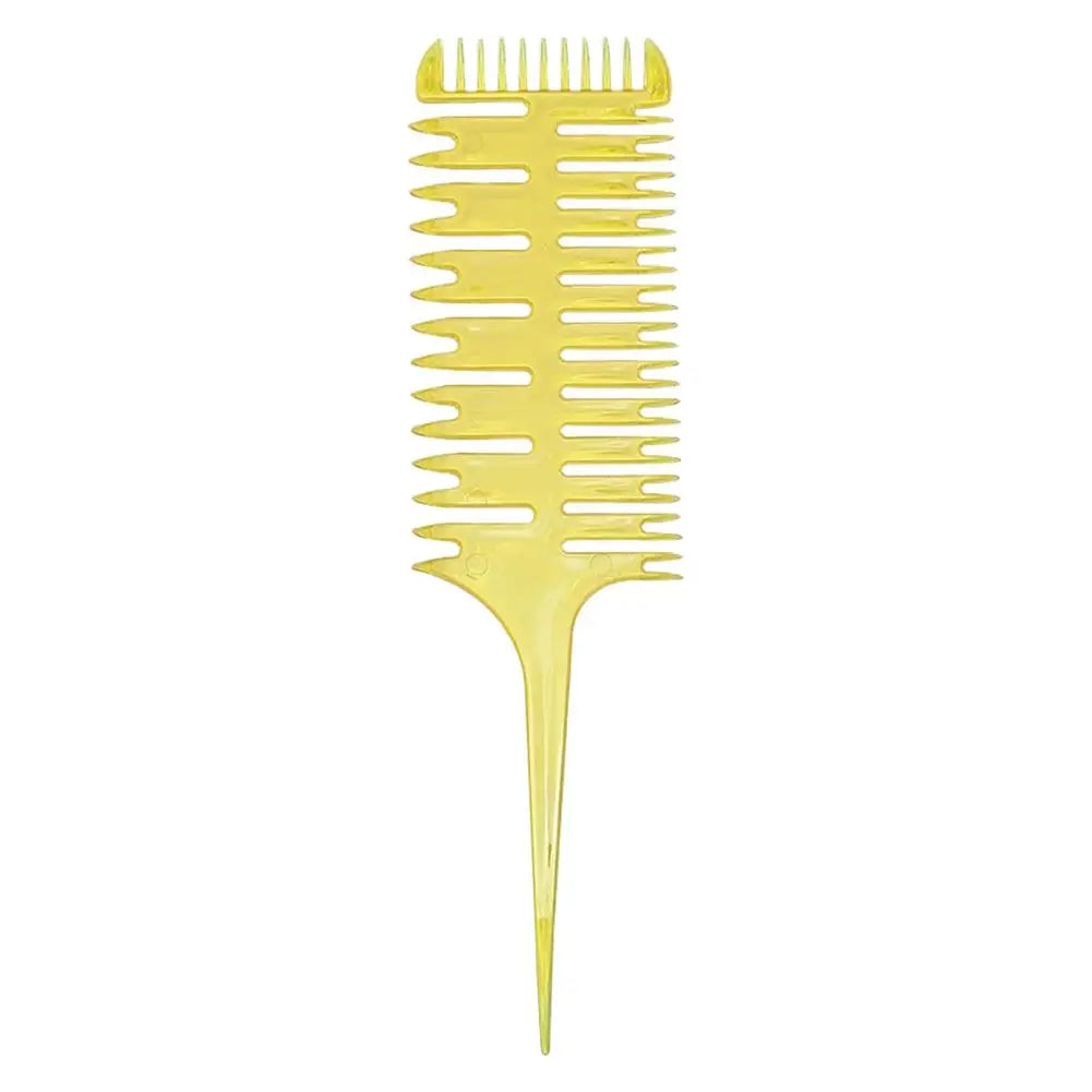 Professional Hair Dyeing Comb Weaving Hair Brush Sectioning Highlight Comb Barber Hairdressing Combs Salon Hair Styling Tools Peaceful Pleasures Health and Wellness Yellow