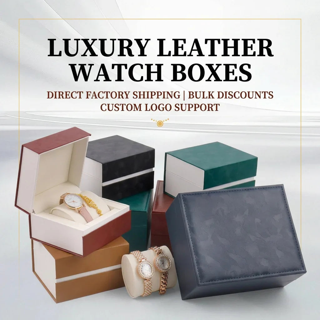 PU Leather Watch & Jewelry Organizer Box | Multi-Compartment