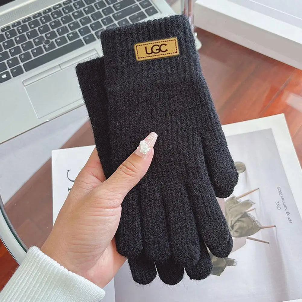 Women's Winter Knitted Touchscreen Gloves – Fleece Lined Winter Knitted Gloves Peaceful Pleasures Health and Wellness