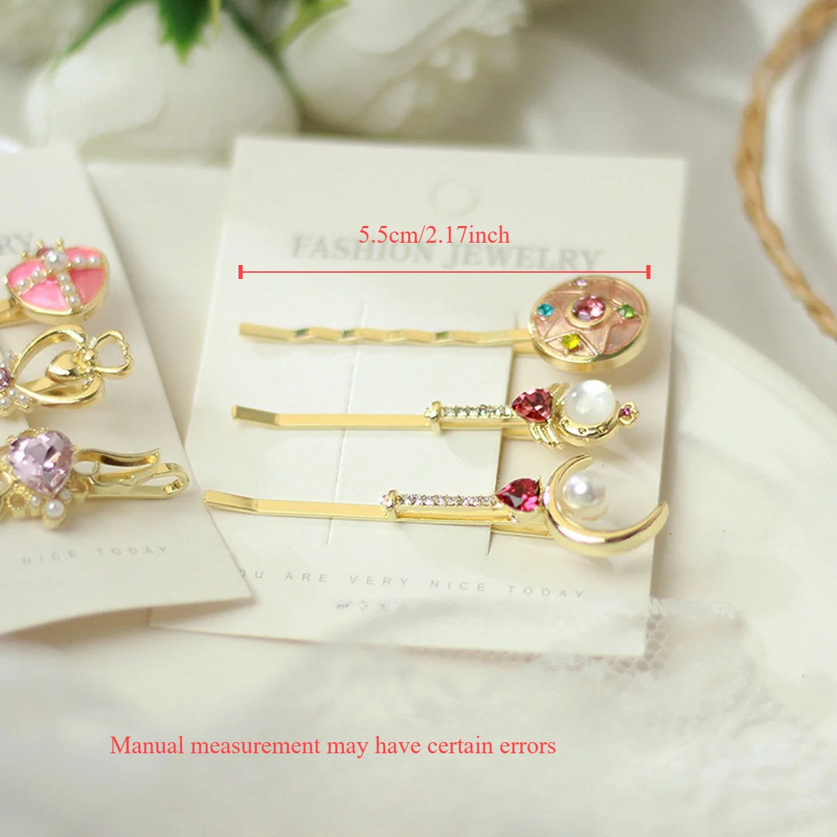 3-Piece Love Star Moon Hair Clip Set Hair Accessories Peaceful Pleasures Health and Wellness