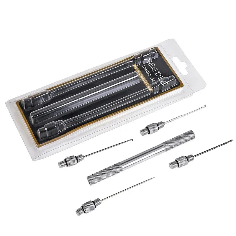 European Bait Threading Tools European Cove Fishing Gear Metal Hook and Needle 5-Piece Set Fishing Tools Fishing Gear Accessorie Peaceful Pleasures Health and Wellness