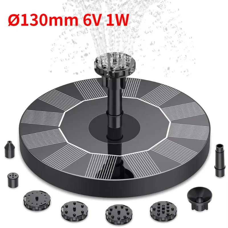 3.5W Solar Bird Bath Fountain Pump – 6 Nozzles | Garden Pond