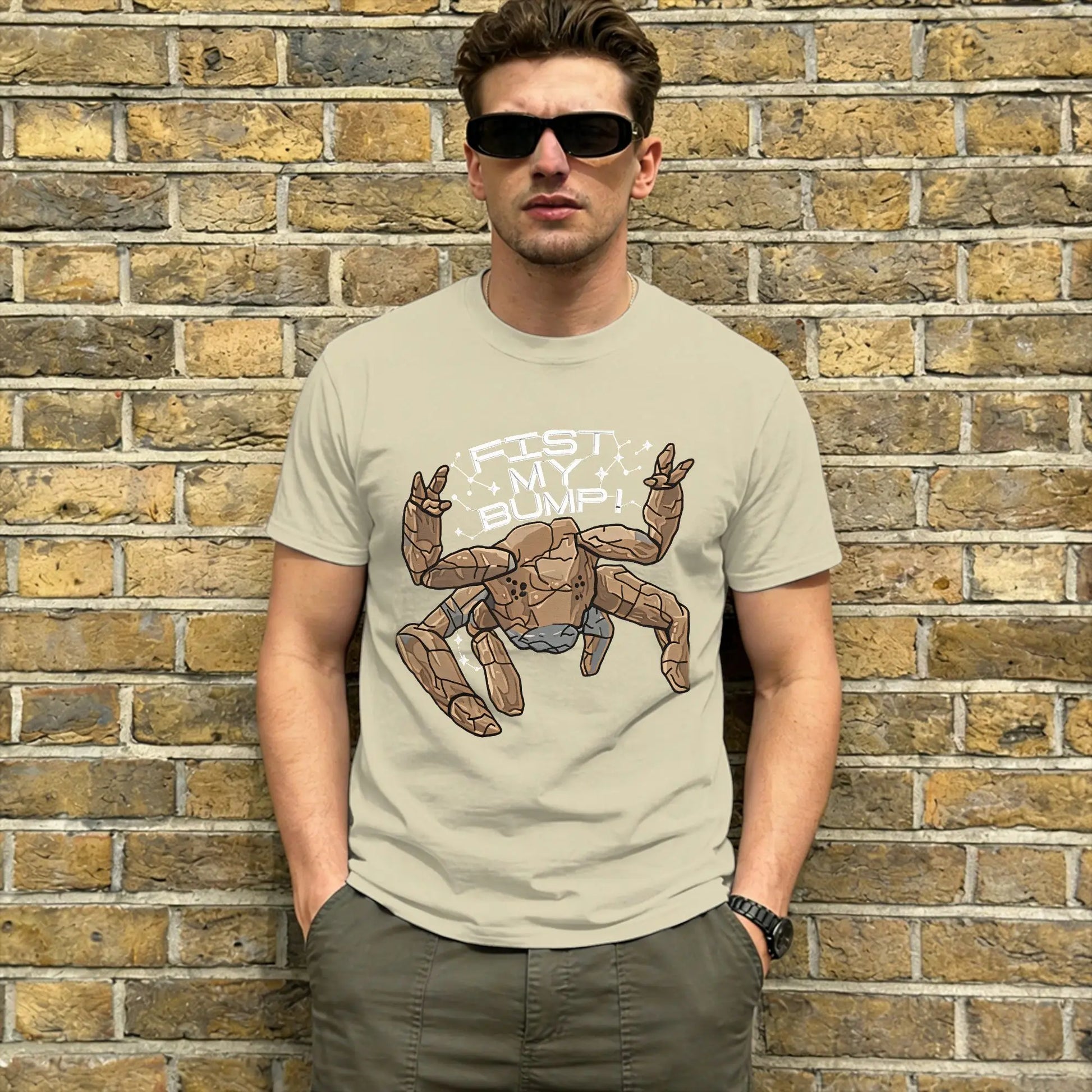 Casual Project Hail Mary 2026 T-Shirt for Men Round Neck Cotton T Shirt Fist My Bump Short Sleeve Tees Gift Tops Peaceful Pleasures Health and Wellness Khaki XXXL