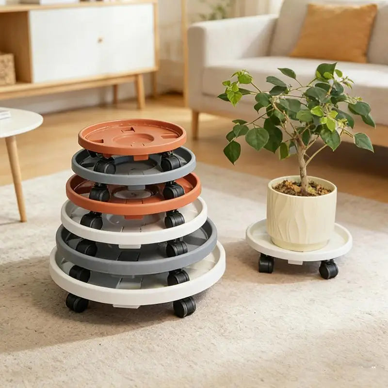 Rolling Plant Stand Tray with Wheels – Heavy Duty Pot Caddy