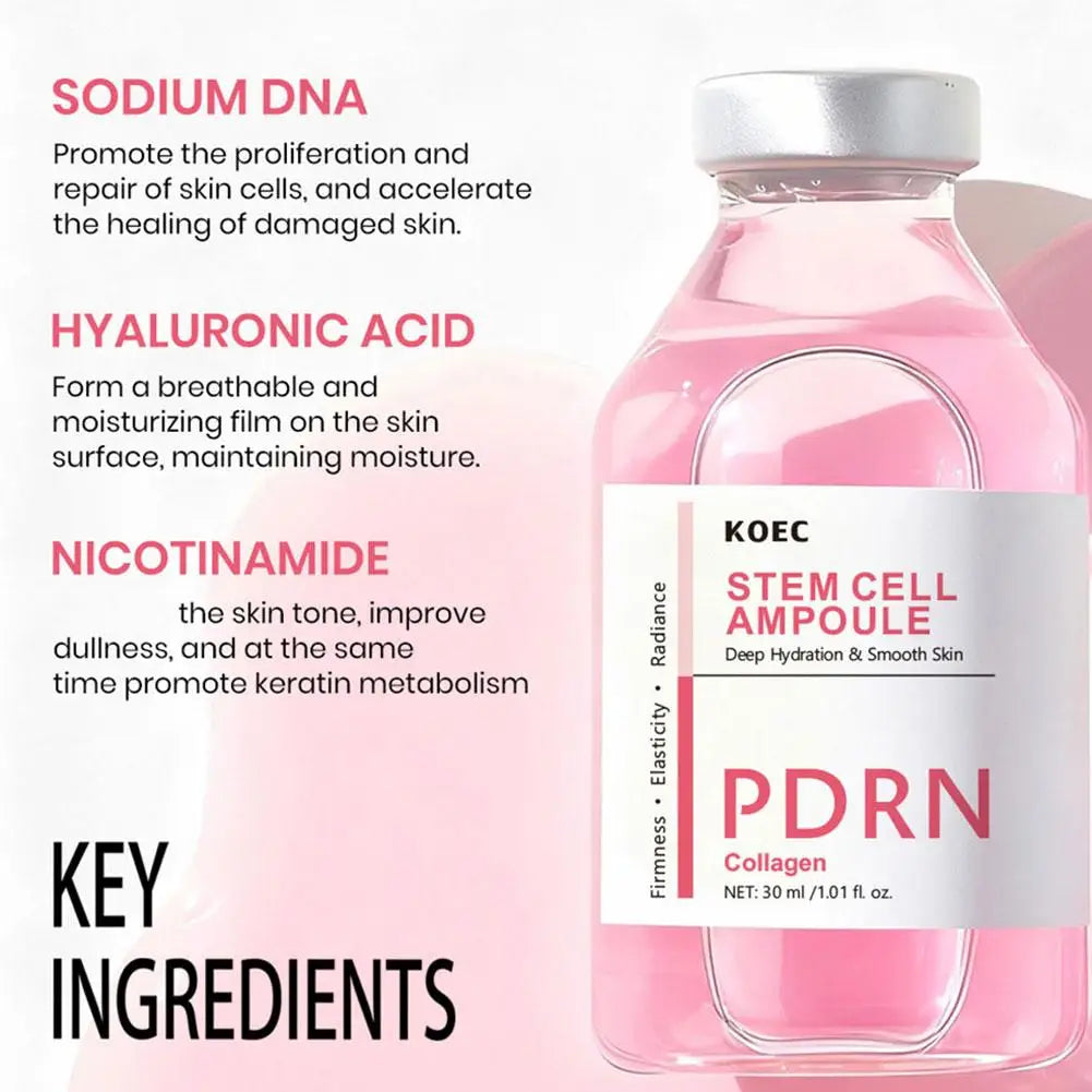 PDRN Collagen Ampoule Face Serum 30ml – Deep Hydration, Skin Barrier Repair & Brightening with Hyaluronic Acid Peaceful Pleasures Health and Wellness
