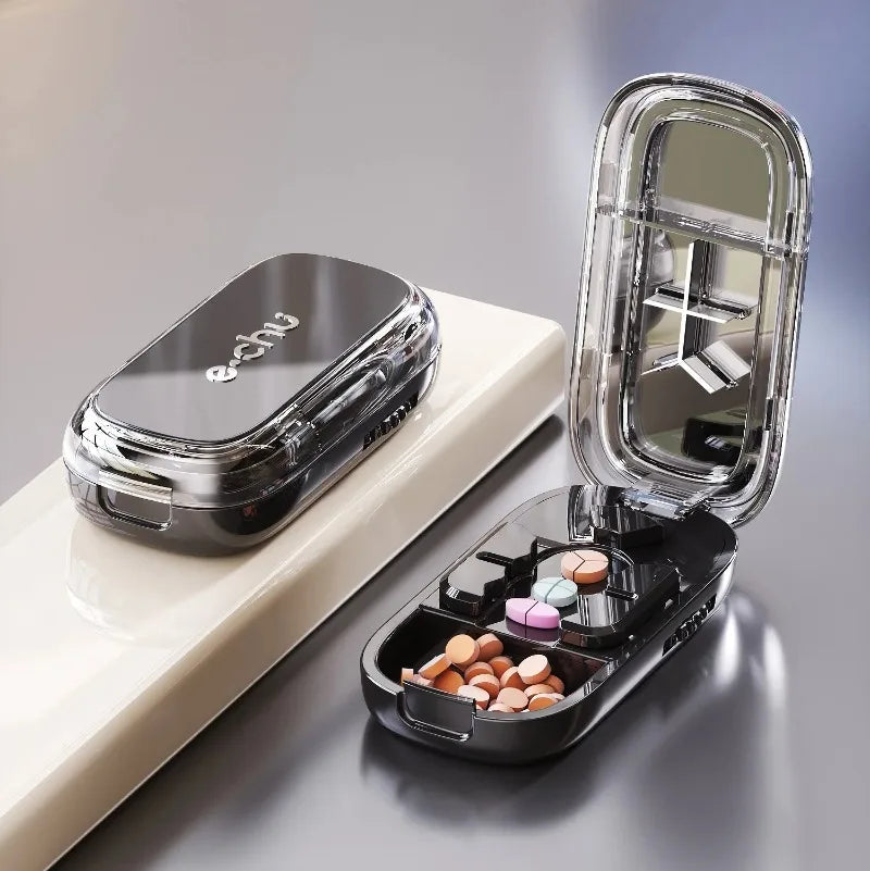 Multi- Functions Pill Cutter Portable Drug Tablet Storage Box 1/3, 2/1, 4/1 Pill Splitter Medicine Dustproof Divider Organizer Peaceful Pleasures Health and Wellness