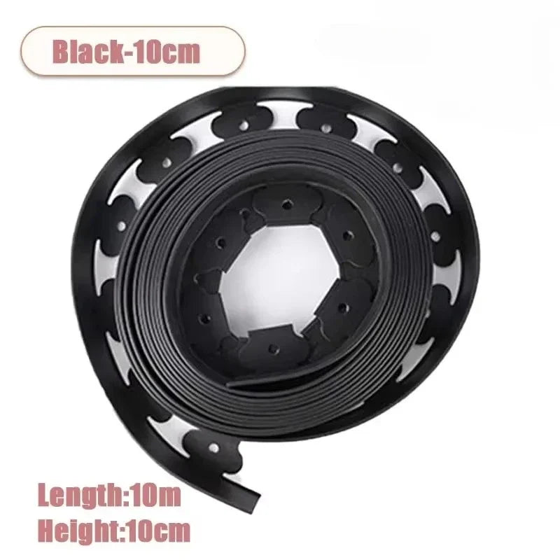 L-Shaped Garden Edging Border 10m | PE Lawn Divider 5/10cm