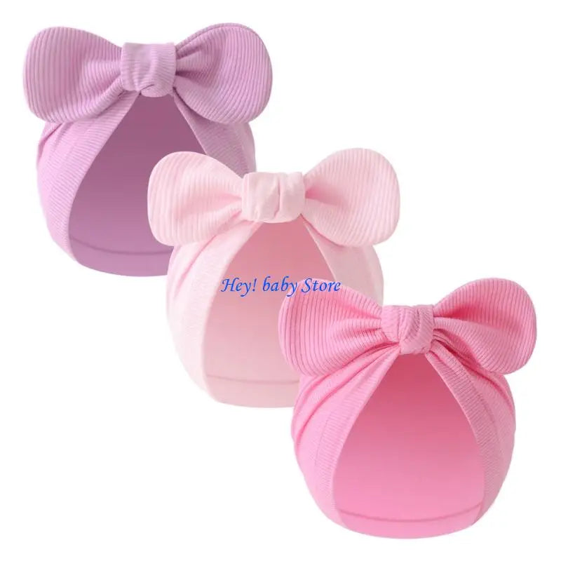Newborn Bowknot Bonnet Hat | Soft Cotton Cap 0–3 Months