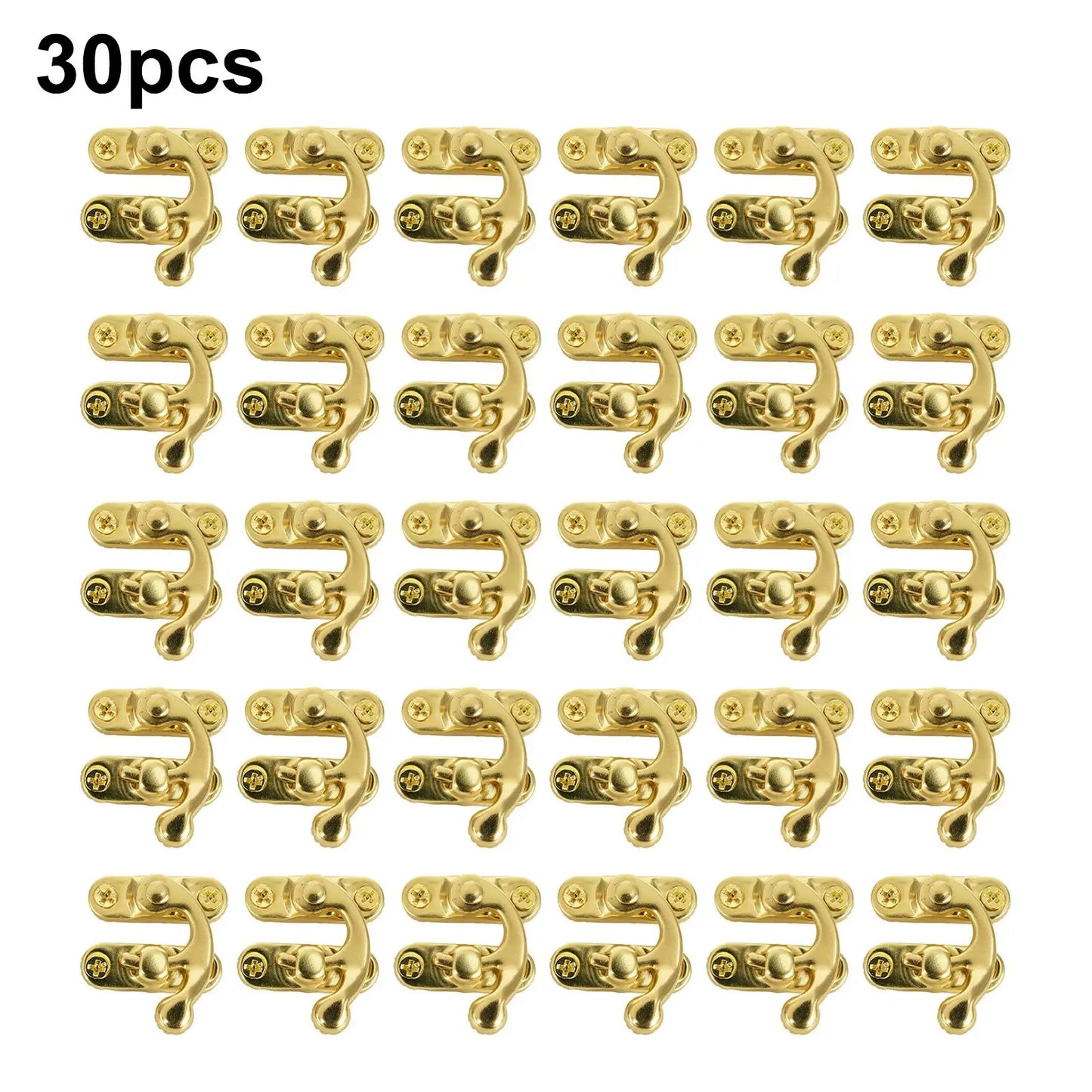 30-Pack Toggle Hasp Latch Clasps for Wooden Boxes – Gold, Bronze