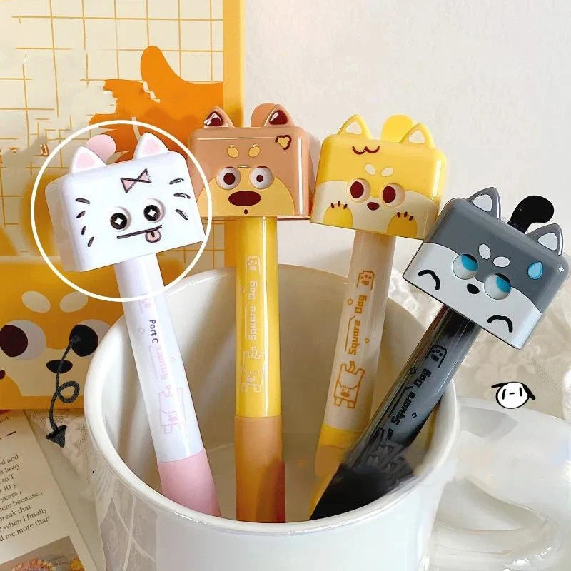 Cute Cat Gel Pens 0.5mm Black Ink | School & Office Pack
