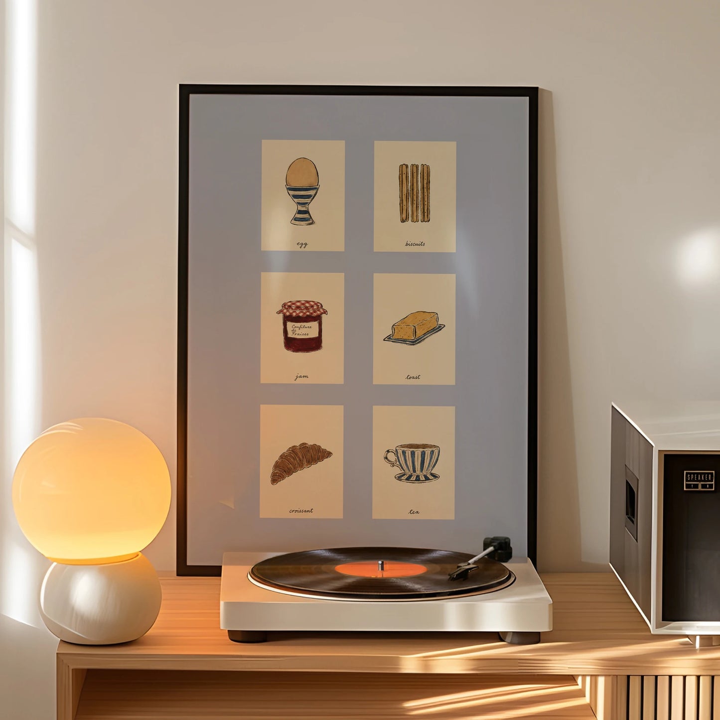 Minimalist French Breakfast Canvas Wall Art Print | Home Decor