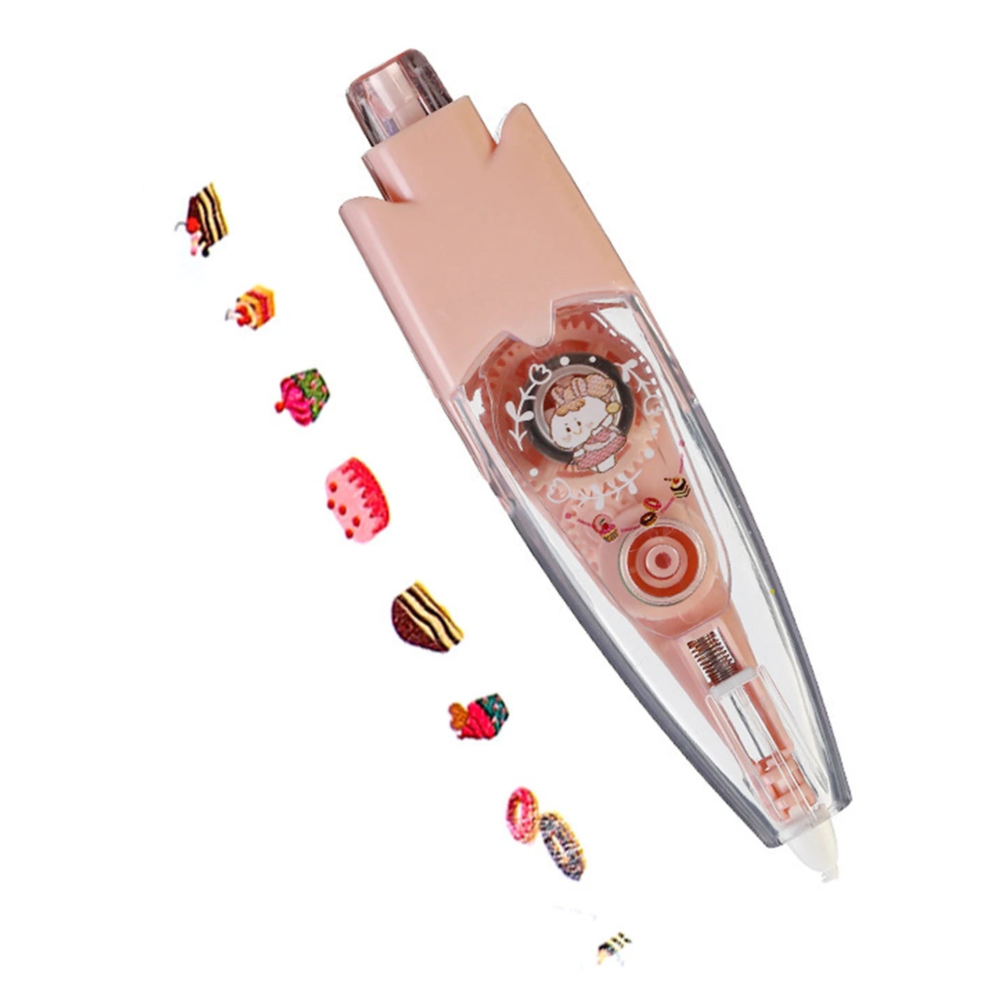 Correction Tape Decorative Sticker Pen Animal Press Type Decorative Pen Cute Pattern Decorative Tape Student Stationery Supplies Peaceful Pleasures Health and Wellness Cake