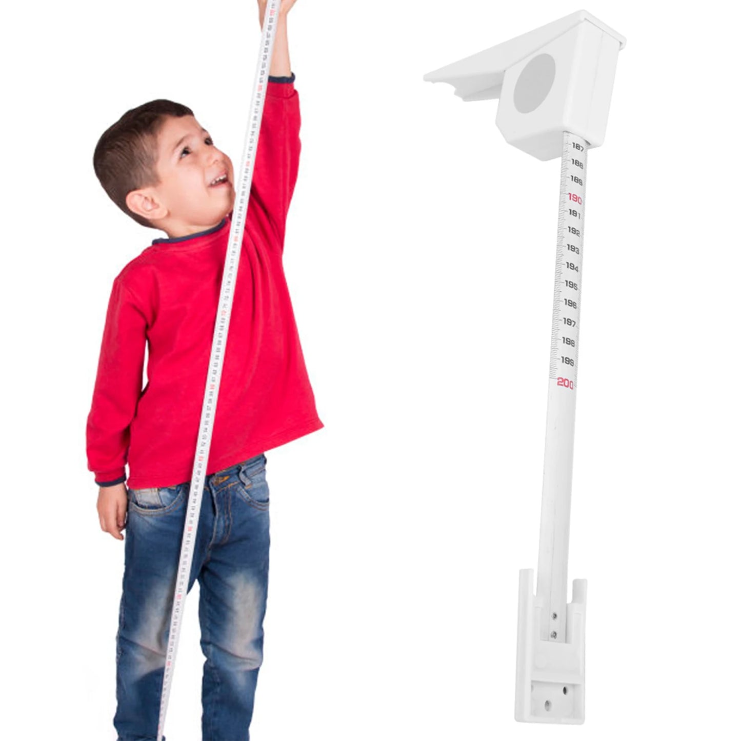 Retractable Measure Tool 2 Meters Height Stature Meter Retractable Measuring Tape Ruler Metal Measuring Tool Measuring Ruler Peaceful Pleasures Health and Wellness
