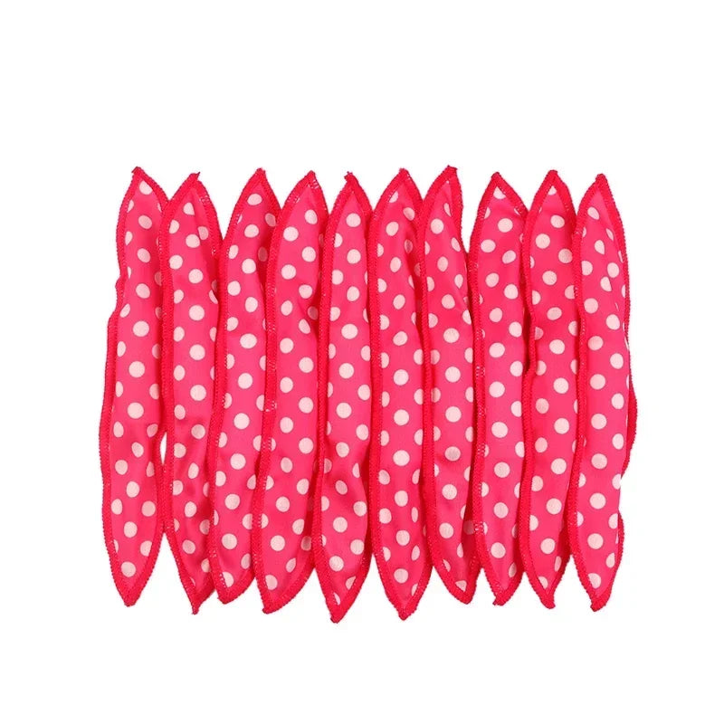 10Pcs/Lot Hair Curlers Soft Sleep Pillow Hair Rollers Set Best Flexible Foam and Sponge Magic Hair Care DIY Styling Tools Peaceful Pleasures Health and Wellness 10pcs Rose Red