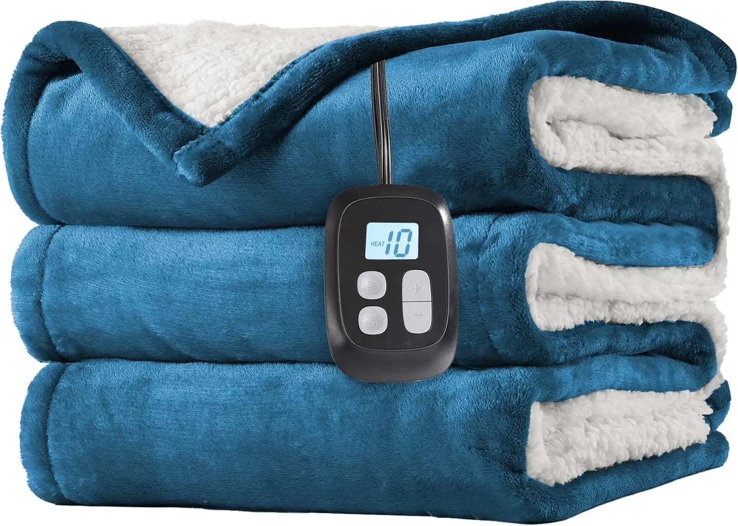 Twin Electric Heated Blanket – Dual-Sided Flannel & Sherpa, 10 Settings Peaceful Pleasures Health and Wellness United States