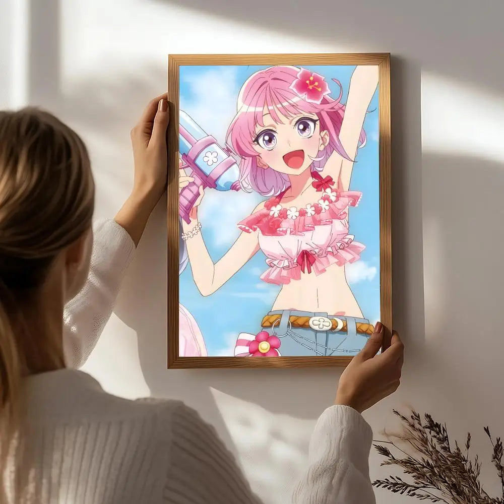 Anime Maebashi Witches HD Poster – Self-Adhesive Wall Art Anime Wall Poster Peaceful Pleasures Health and Wellness White6 30X40cmNoframe