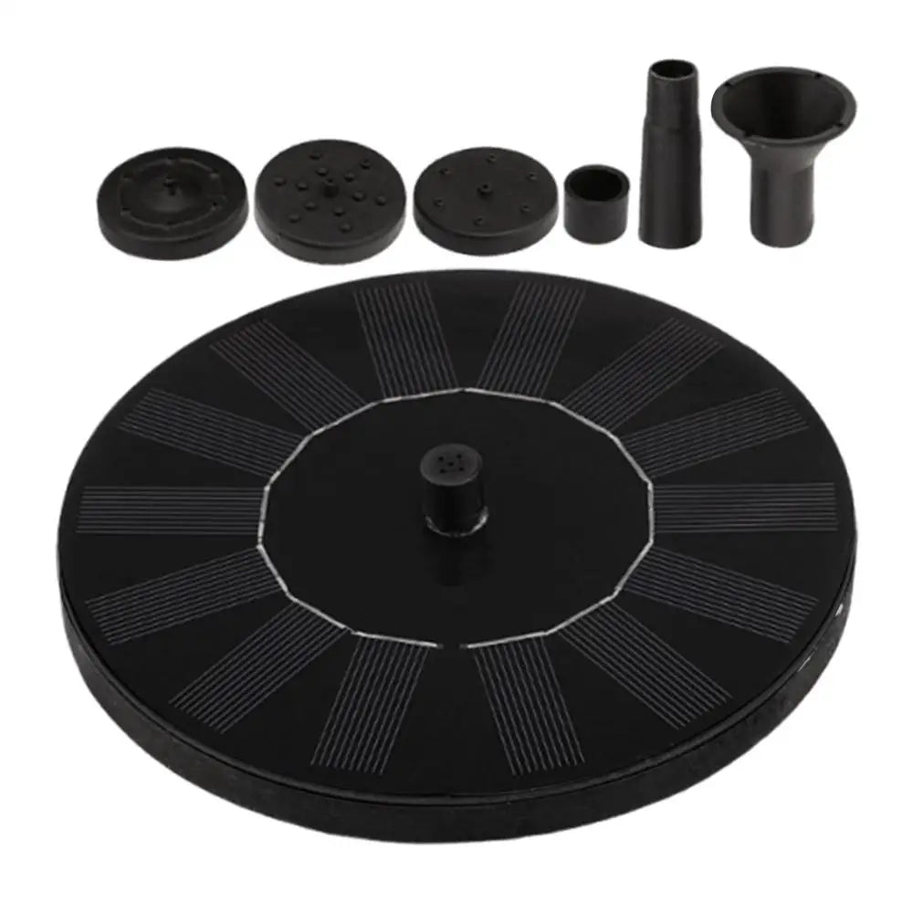 Solar Fountain Pump with 6 Nozzles Outdoor Pond Water Aerator Solar Powered Water Feature for Garden Patio Backyard Lawn Pool Peaceful Pleasures Health and Wellness Black