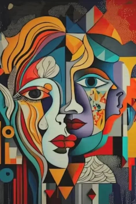 Scandinavian Abstract Cubist Canvas Wall Art – HD Poster Print Canvas Wall Art Print Peaceful Pleasures Health and Wellness ZLH3246 70x100cm No Frame