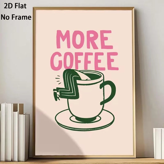 Coffee Quote Canvas Wall Art | Minimalist Home Decor Print Canvas Wall Art Peaceful Pleasures Health and Wellness G4241 21x30cm Unframed