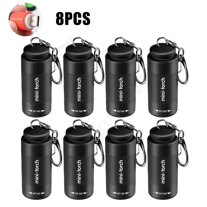 Mini USB Rechargeable LED Keychain Flashlight – Waterproof