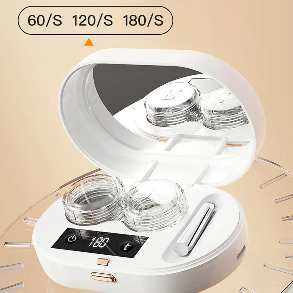 Ultrasonic Contact Lens Cleaner | 3 Modes, 360° Vibration