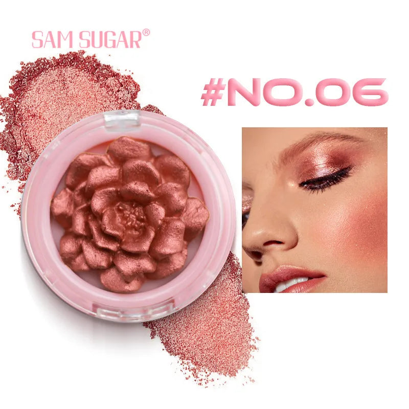 SAM SUGAR 3D Rose Highlighter Palette – Bronzer & Shimmer