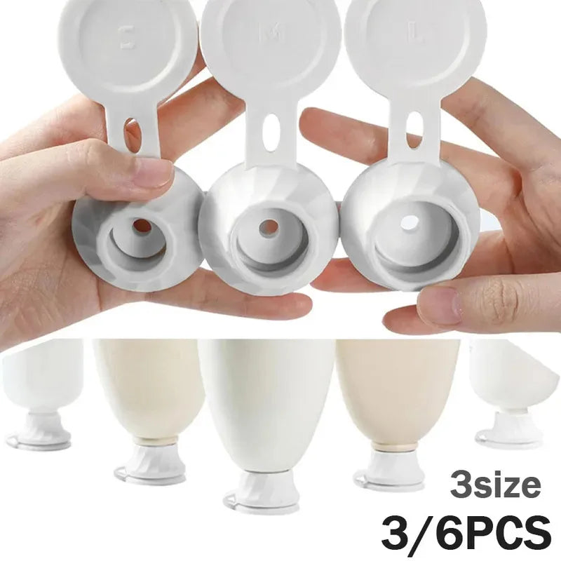 Bottle Emptying Caps, 3/6pcs Adapters Transfer Connector, 3 Sizes Inverted Caps Flipping Bottle, Inverted bottle cap Get Every D Peaceful Pleasures Health and Wellness