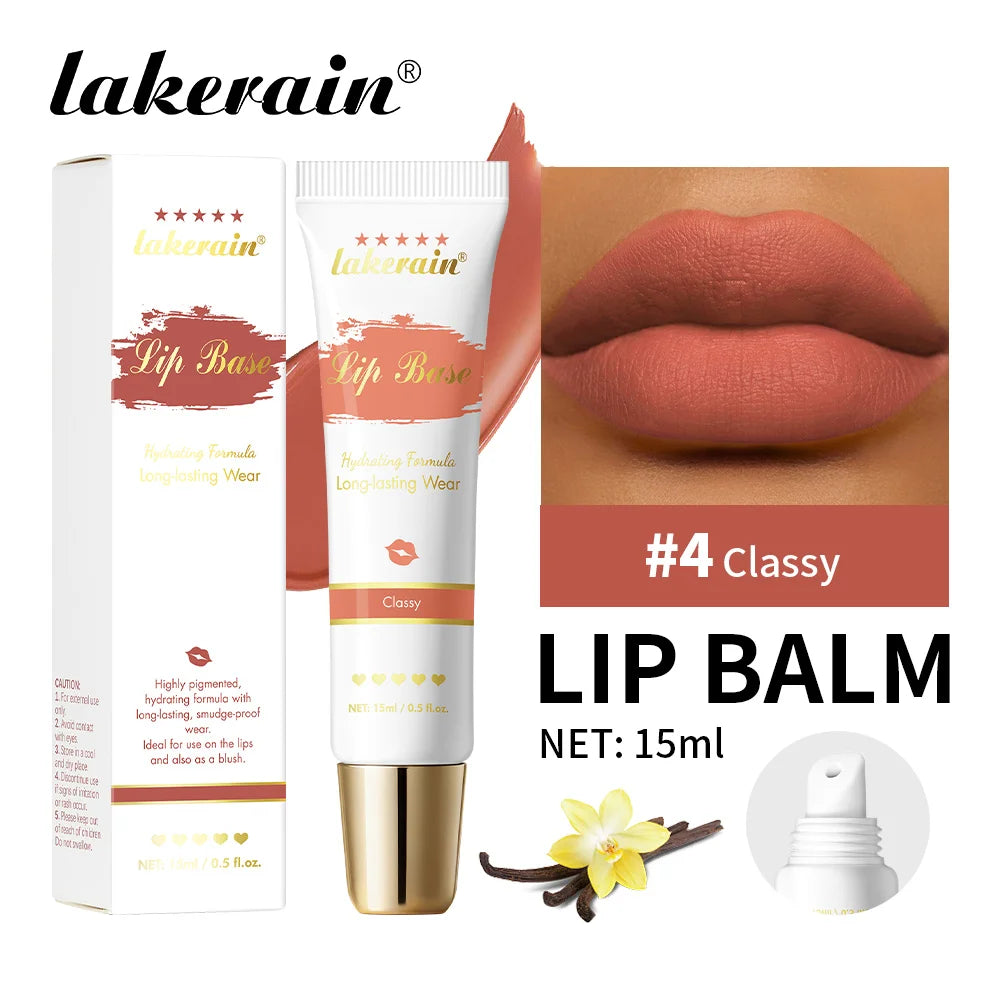 Lakerain Lip Base Cream Moisturizing Highly Pigmented Long-lasting Hydrating Matte Finish Smudge-proof 2 in 1 Lip & Cheek Cream Peaceful Pleasures Health and Wellness Classy