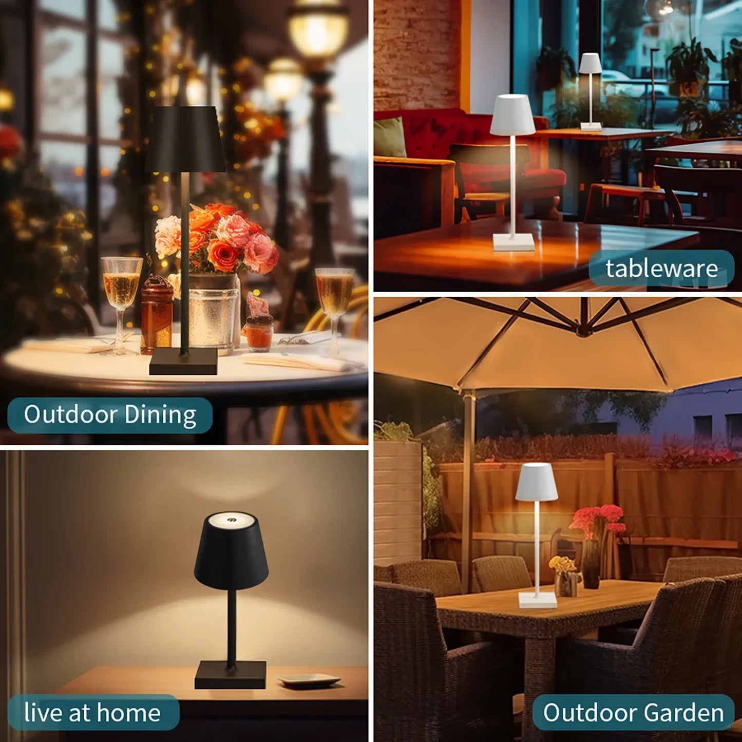 Rechargeable Table Lamp LED Touch Sensor Desktop Night Light Wireless Reading Lamp for Restaurant Hotel Bar Bedroom Decor Light Peaceful Pleasures Health and Wellness