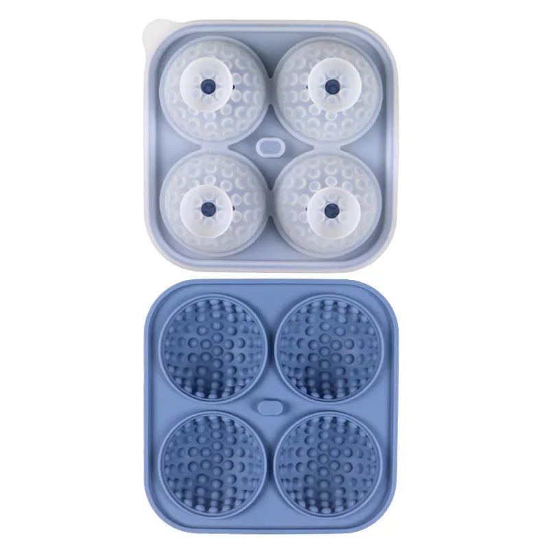 3D Golf Ball Ice Cube Mold – Silicone Whiskey Tray with Funnel