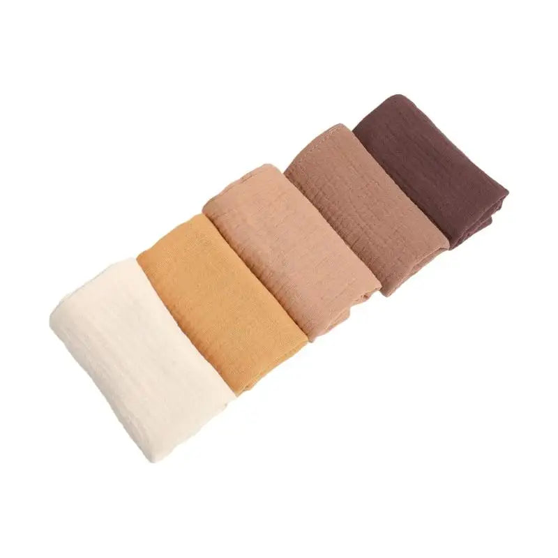 Baby Washcloths 5-Pack | Soft Cotton Drool Bibs & Face Towels