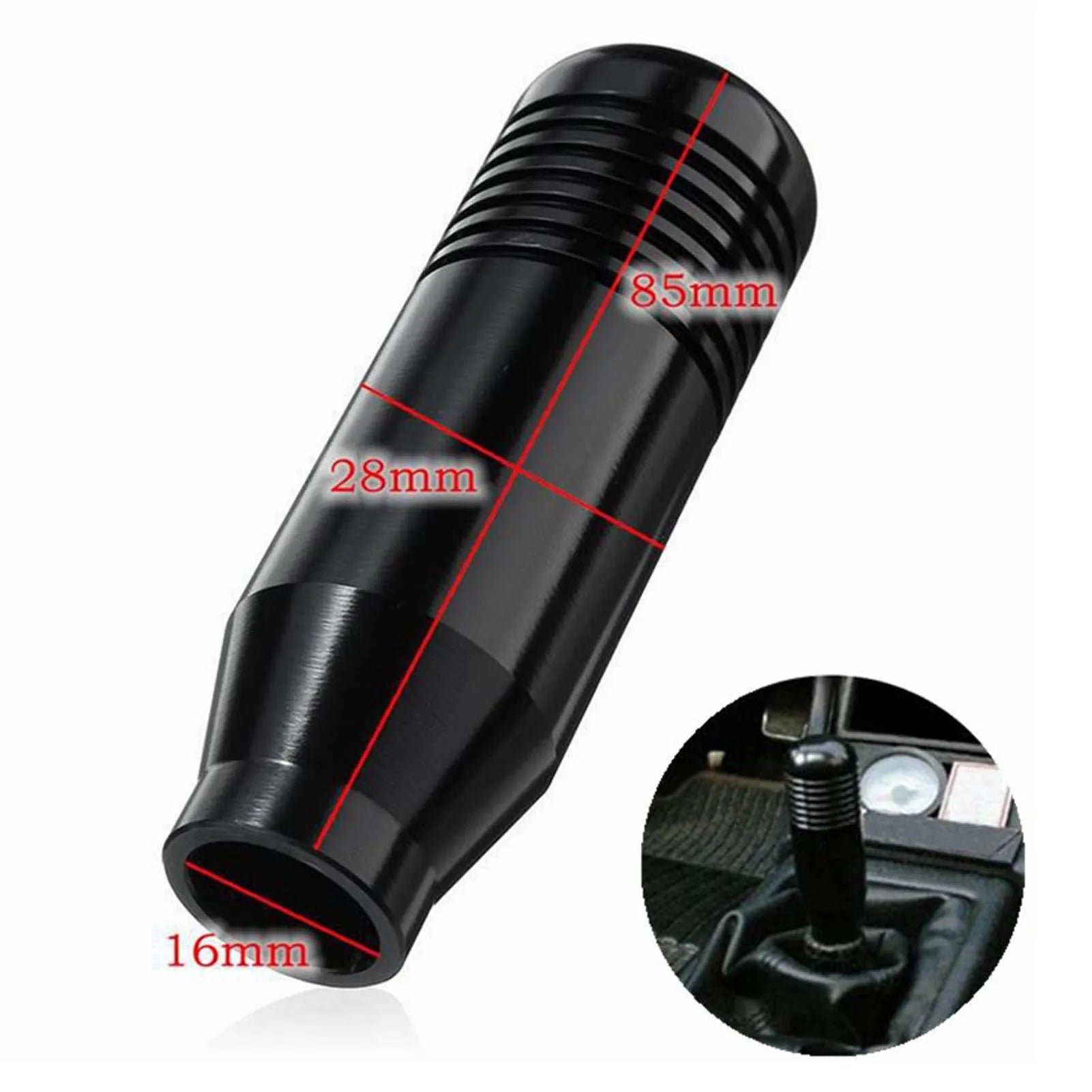 Aluminum Car Gear Shift Knob Easy to Install Black Car Gear Stick Shift Knob Automobile Interior Accessories Peaceful Pleasures Health and Wellness Default