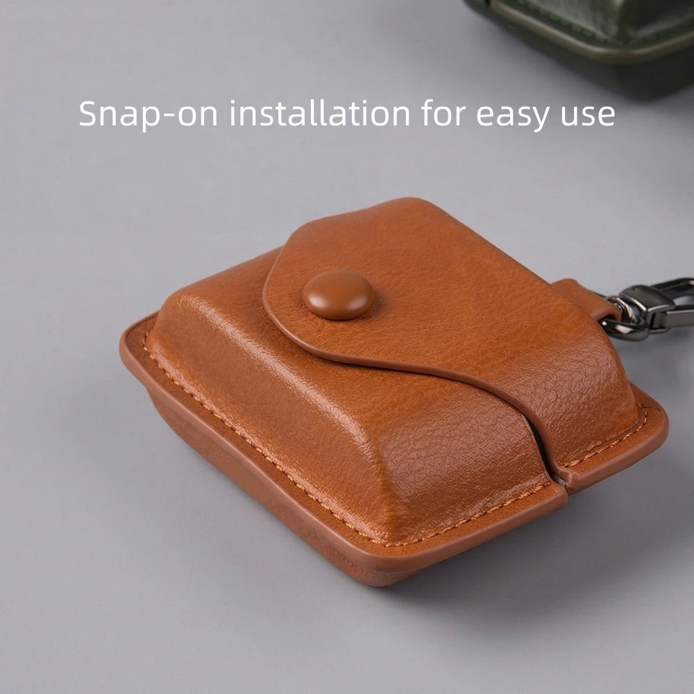 Snap-On Design Solid-Color PU Leather Case For Sony WF-1000XM6 Earbuds A Stylish And Practical Carrying Case Peaceful Pleasures Health and Wellness
