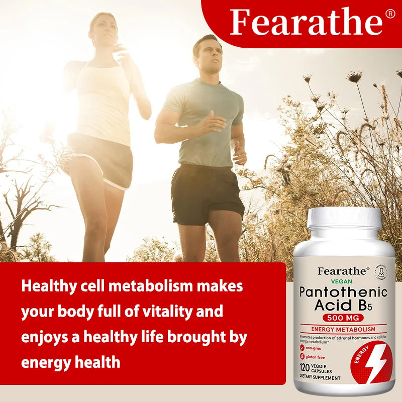 Pantothenic Acid B5 500mg Vitamin B Complex Capsules - Energy & Metabolism Support, Regulates Cellular Balance,Vegan Gluten-Free Peaceful Pleasures Health and Wellness